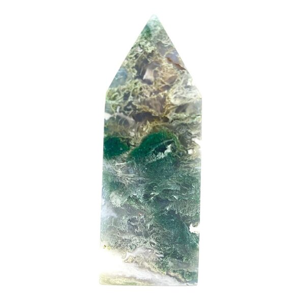 Moss Agate Druzy Crystal Chunky Tower Green Stone healing Rock - Picture 6 of 9